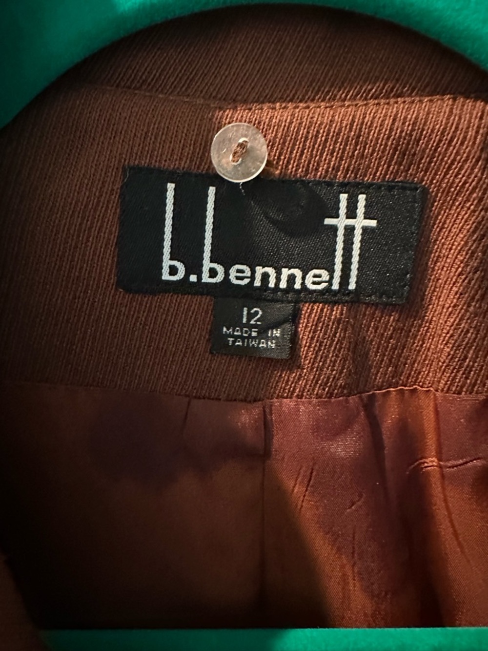 b.bennett Vintage Tailored Brown Blazer Size 12 Career Professional Academic - Picture 2 of 5